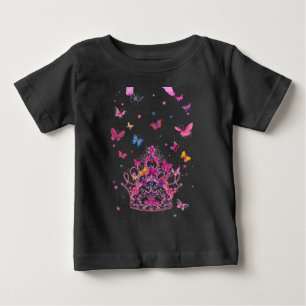 Farbenfrohe Schmetterlinge mit Kronkunstdruck Baby T-shirt