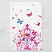 Farbenfrohe Schmetterlinge mit Kronkunstdruck/G Briefpapier (Vorne/Hinten)