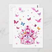 Farbenfrohe Schmetterlinge mit Kronkunstdruck/G Postkarte (Vorne/Hinten)