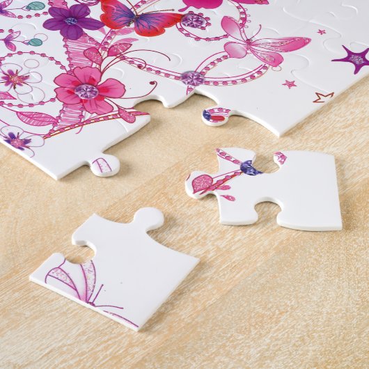 Farbenfrohe Schmetterlinge mit Kronkunstdruck/G Puzzle (Seite)