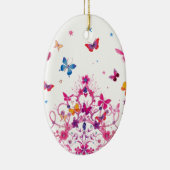 Farbenfrohe Schmetterlinge mit Kronkunstdruck Keramikornament (Rechts)