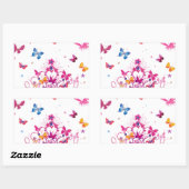 Farbenfrohe Schmetterlinge mit Kronkunstdruck Rechteckiger Aufkleber (Blatt)