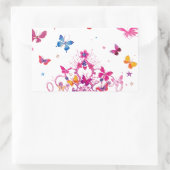 Farbenfrohe Schmetterlinge mit Kronkunstdruck Rechteckiger Aufkleber (Tasche)