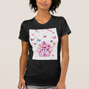 Farbenfrohe Schmetterlinge mit Kronkunstdruck T-Shirt