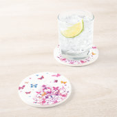 Farbenfrohe Schmetterlinge mit Kronkunstdruck Untersetzer (Seite)