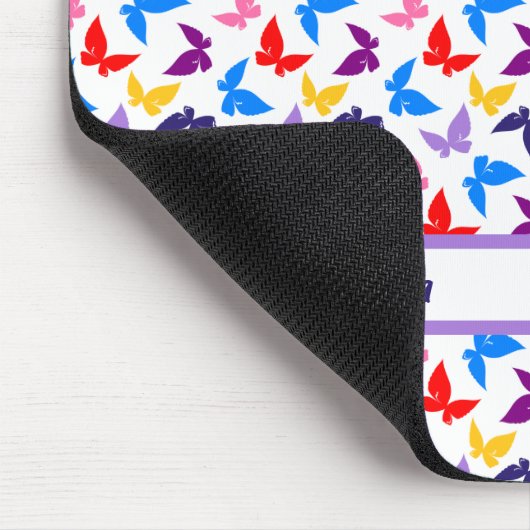 Farbenfrohe Schmetterlinge Mousepad (Ecke)