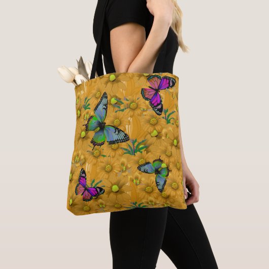 "Farbenfrohe Schmetterlinge" Personalisierbares Mo Tasche (Von Nahem)