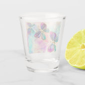 Farbenfrohe Schmetterlinge Schnapsglas (Rückseite)
