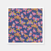 farbenfrohe Schmetterlinge Serviette (Vorderseite)