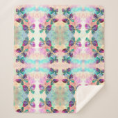 Farbenfrohe Schmetterlinge Sherpa Blanket - Lila r Sherpadecke (Vorderseite)