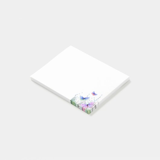 Farbenfrohe Schmetterlinge Sticky Notes Post-it Klebezettel (angewinkelt)