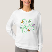 Farbenfrohe Schmetterlinge T-Shirt (Vorderseite)
