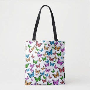 farbenfrohe Schmetterlinge Tasche