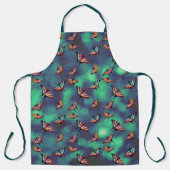 Farbenfrohe Schmetterlinge und Aquamarine Bokeh Ni Schürze (Vorderseite)