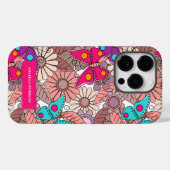 Farbenfrohe Schmetterlinge und Blume Case-Mate iPhone Hülle (Rückseite (Horizontal))