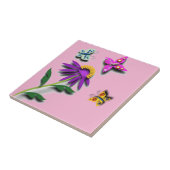 Farbenfrohe Schmetterlinge und Blume Fliese (Seite)