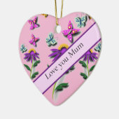 Farbenfrohe Schmetterlinge und Blume Keramik Ornament (Links)