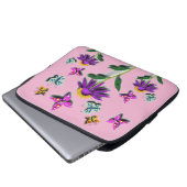 Farbenfrohe Schmetterlinge und Blume Laptopschutzhülle (Vorne Knopf)