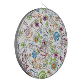 Farbenfrohe Schmetterlinge und Blume Muster Dartscheibe (Vorderseite Links)