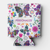 Farbenfrohe Schmetterlinge und Blume Muster Dosenkühler (Vorderseite)