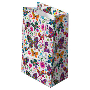 Farbenfrohe Schmetterlinge und Blume Muster Kleine Geschenktüte