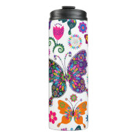 Farbenfrohe Schmetterlinge und Blume Muster