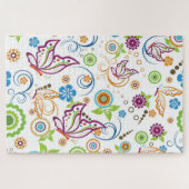 Farbenfrohe Schmetterlinge und Blume Puzzle (Horizontal)