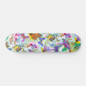 Farbenfrohe Schmetterlinge und Blume Skateboard (Horizontal)