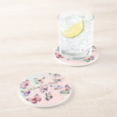 Farbenfrohe Schmetterlinge und Herzen Getränkeuntersetzer (Seite)