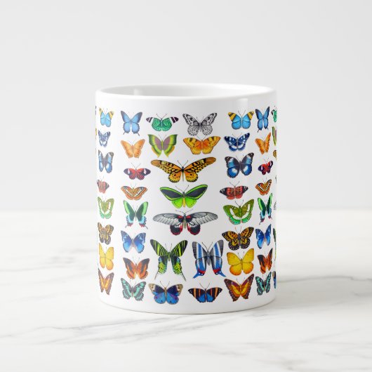 Farbenfrohe Schmetterlinge und Moths NaturoKunst Jumbo-Tasse (Vorderseite)