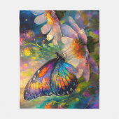 Farbenfrohe Schmetterlinge und Wildblumen bei Sonn Fleecedecke (Vorderseite)