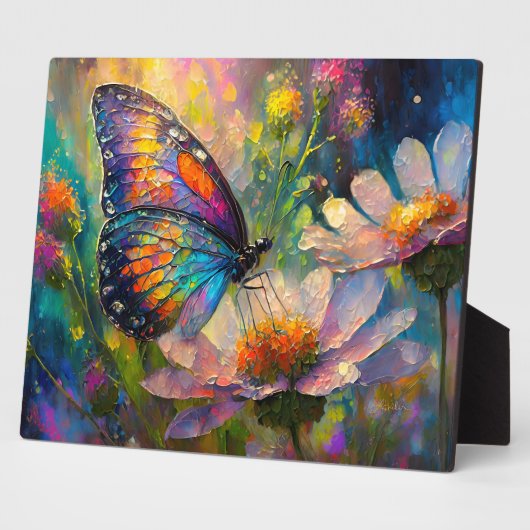 Farbenfrohe Schmetterlinge und Wildblumen bei Sonn Fotoplatte (Seite)