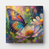 Farbenfrohe Schmetterlinge und Wildblumen bei Sonn Fotoplatte (Vorderseite)