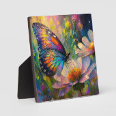 Farbenfrohe Schmetterlinge und Wildblumen bei Sonn Fotoplatte (Vorderseite)