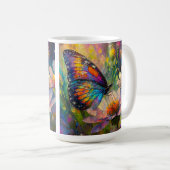 Farbenfrohe Schmetterlinge und Wildblumen bei Sonn Kaffeetasse (VorderseiteRechts)