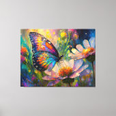 Farbenfrohe Schmetterlinge und Wildblumen bei Sonn Leinwanddruck (Vorderseite)