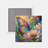 Farbenfrohe Schmetterlinge und Wildblumen bei Sonn Magnet (Vorderseite/Rückseite)
