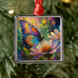 Farbenfrohe Schmetterlinge und Wildblumen bei Sonn Ornament Aus Metall