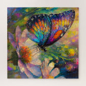 Farbenfrohe Schmetterlinge und Wildblumen bei Sonn Puzzle (Horizontal)