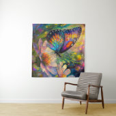 Farbenfrohe Schmetterlinge und Wildblumen bei Sonn Wandteppich (Beispiel (Horizontal))