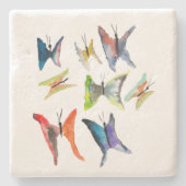 Farbenfrohe Schmetterlinge Untersetzer (Vorderseite)