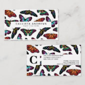 Farbenfrohe Schmetterlinge Visitenkarte (Vorne/Hinten)