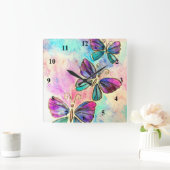 Farbenfrohe Schmetterlinge Wall Uhr (Zuhause)