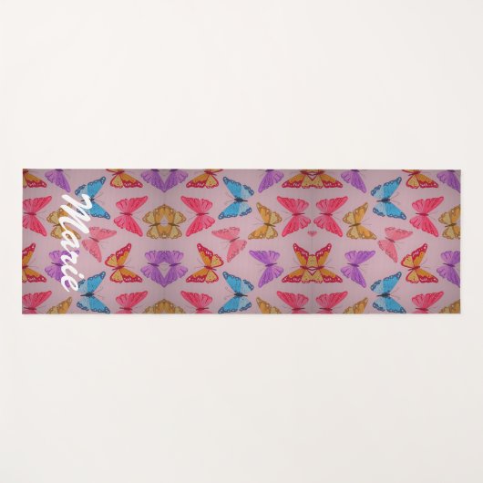 Farbenfrohe Schmetterlinge Yogamatte (Vorderseite (Horizontal))