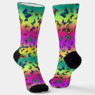 Farbenfrohe Schmetterlings-Socken Socken