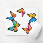 Farbenfrohe Schmetterlingsdarstellung Mousepad (Mit Mouse)