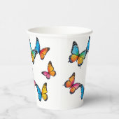 Farbenfrohe Schmetterlingsdarstellung Pappbecher (Rechts)