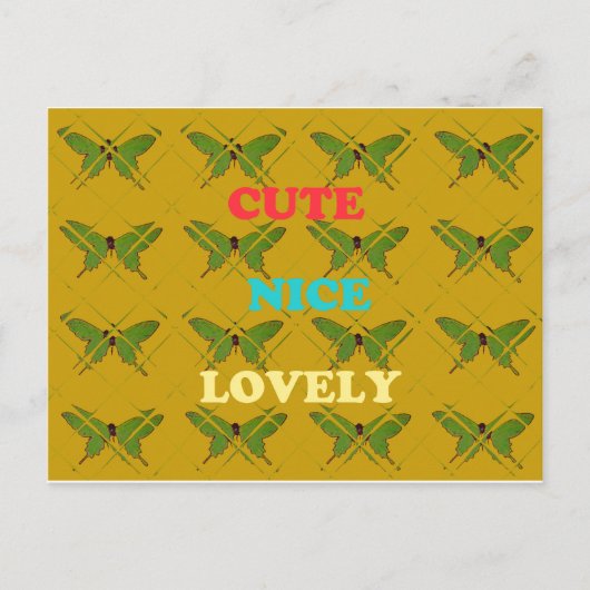 Farbenfrohe Schmetterlingsdekoration: Niedlich, sc Postkarte (Vorderseite)