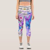 Farbenfrohe Schmetterlingsdrucke Leggings stilvoll (Vorderseite)