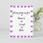 Farbenfrohe Schmetterlingsfliege Party JEDE VERANS Einladung (Stehend Vorderseite)